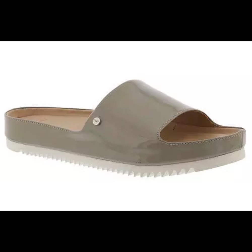 UGG Jane Gray Patent Platform Slide Sandal